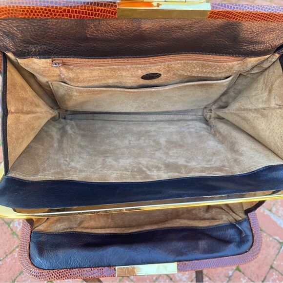 Colombo Vintage Black Leather and Snakeskin Shoulder Bag. EUC! - Picture 7 of 12